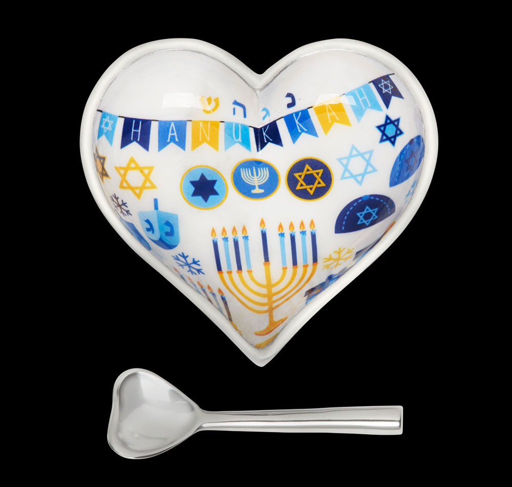 Happy Hanukkah Heart with Heart Spoon