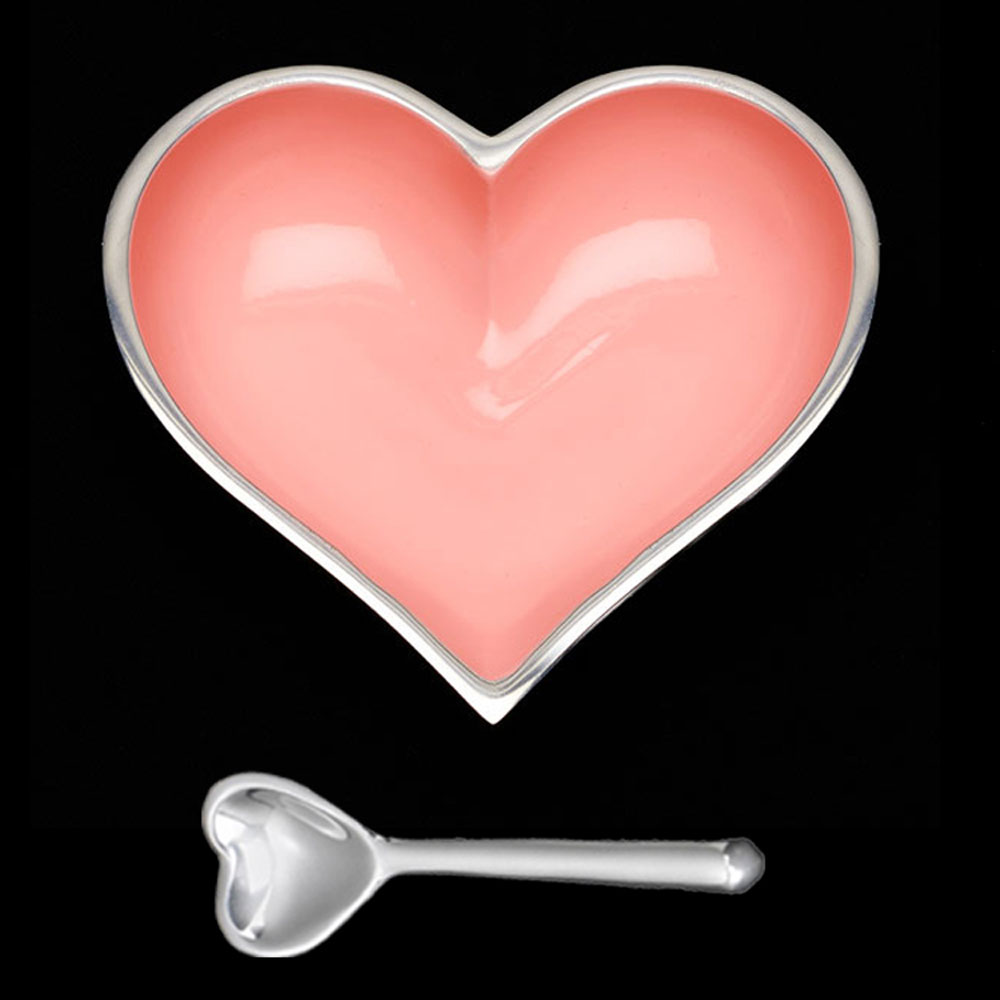 Happy Cotton Candy Pink Heart with Heart Spoon