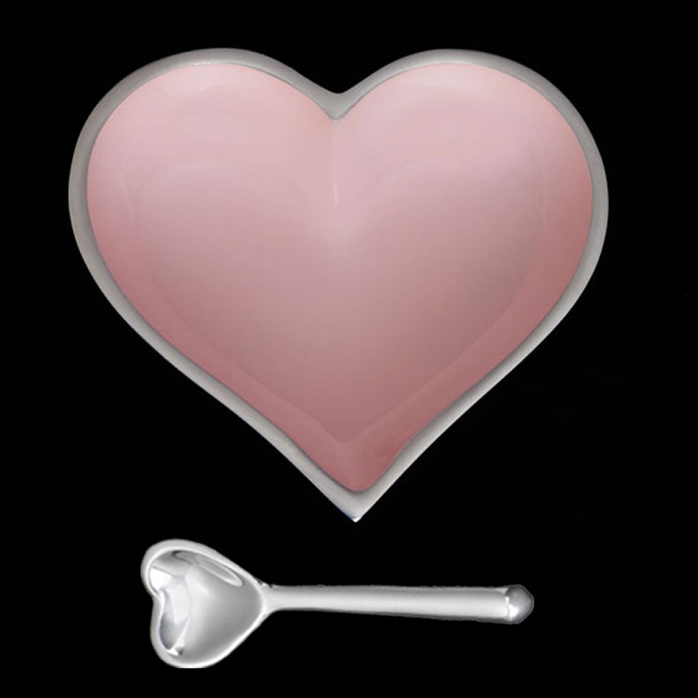 Happy Blush Pink Heart with Heart Spoon