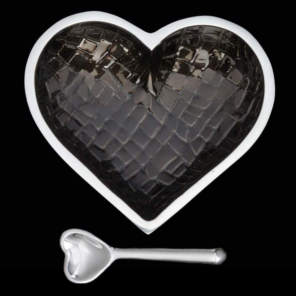 Happy Croco Black Heart with Heart Spoon