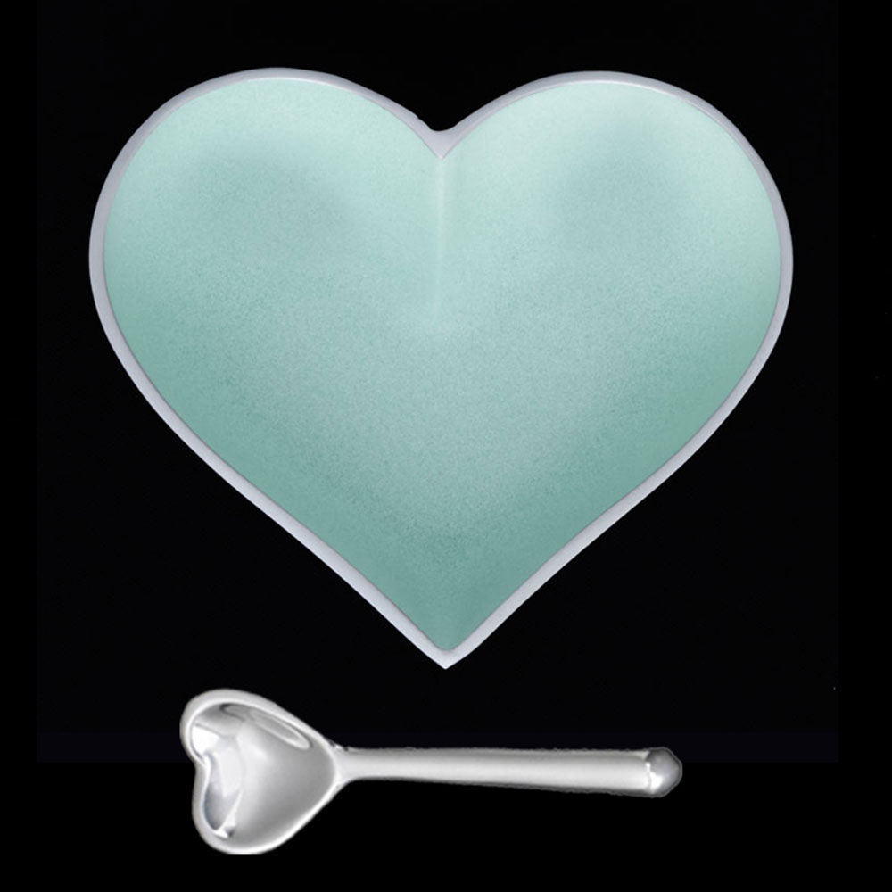 Happy Pistachio Green Heart with Heart Spoon