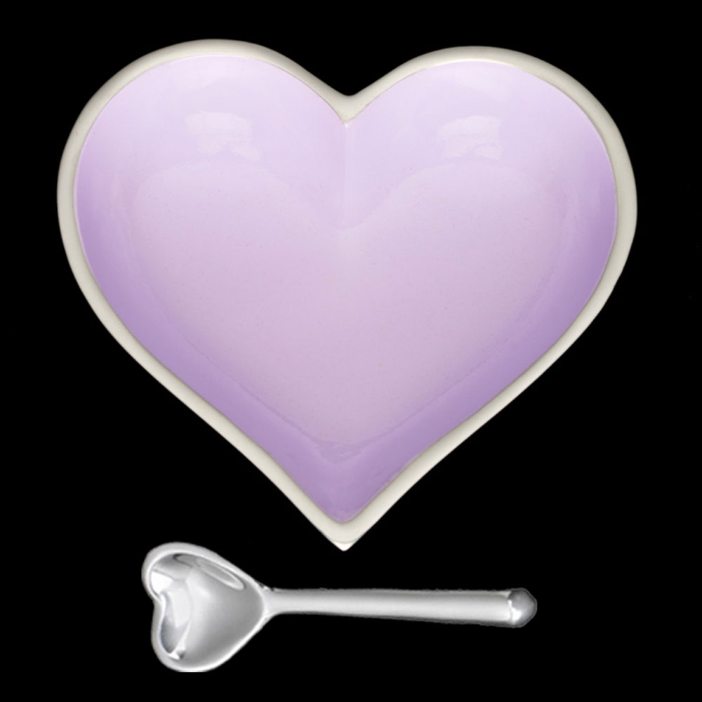 Happy Lilac Purple Heart with Heart Spoon