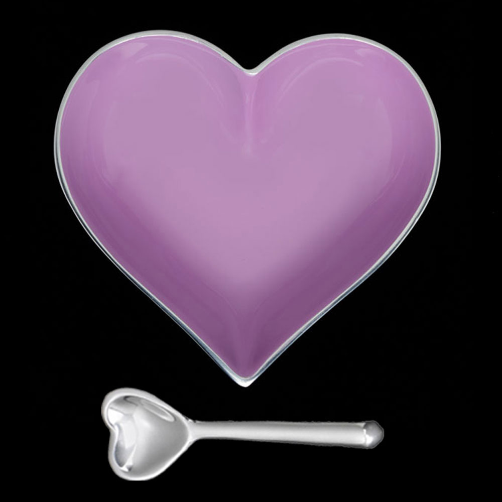 Happy Orchid Purple Heart with Heart Spoon