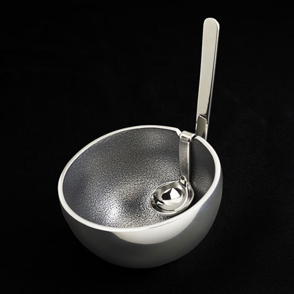 Big Silver Benzy Bowl with Spoon