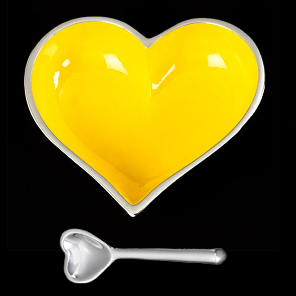 Happy Yellow Heart with Heart Spoon