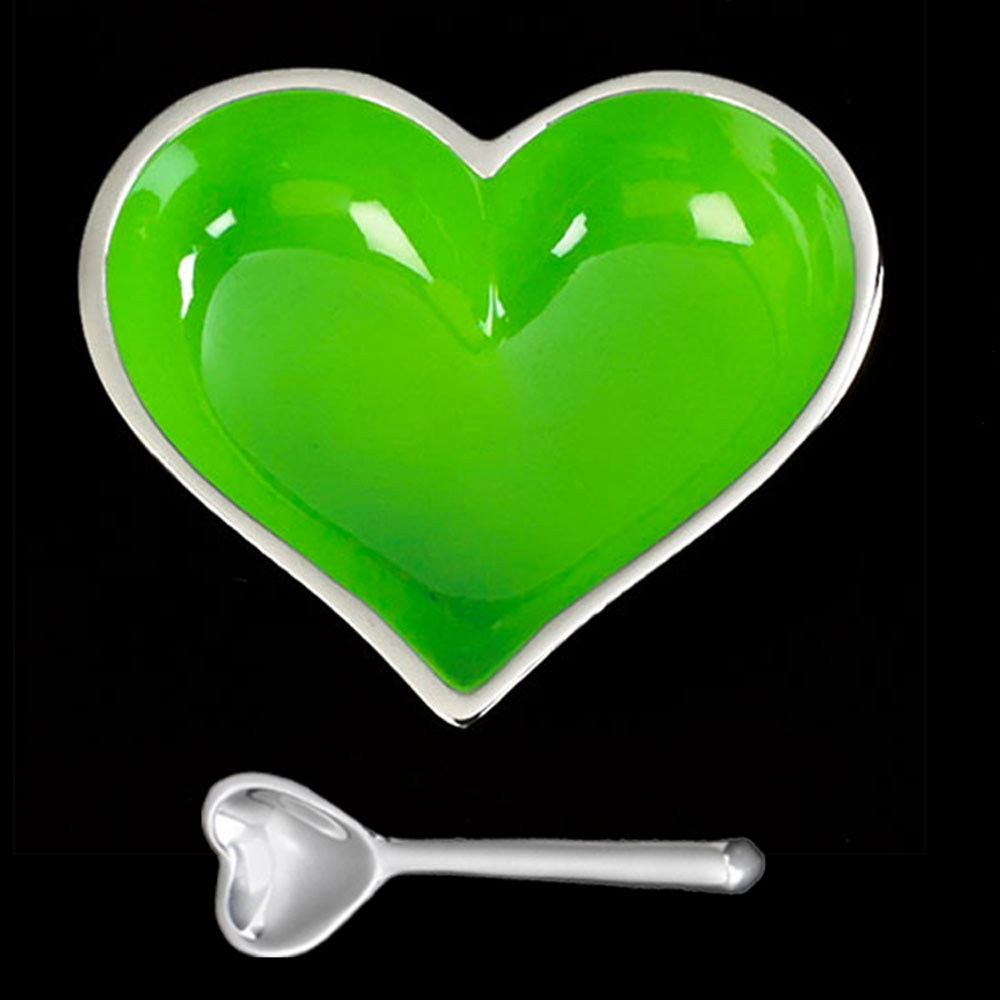 Happy Green Heart with Heart Spoon