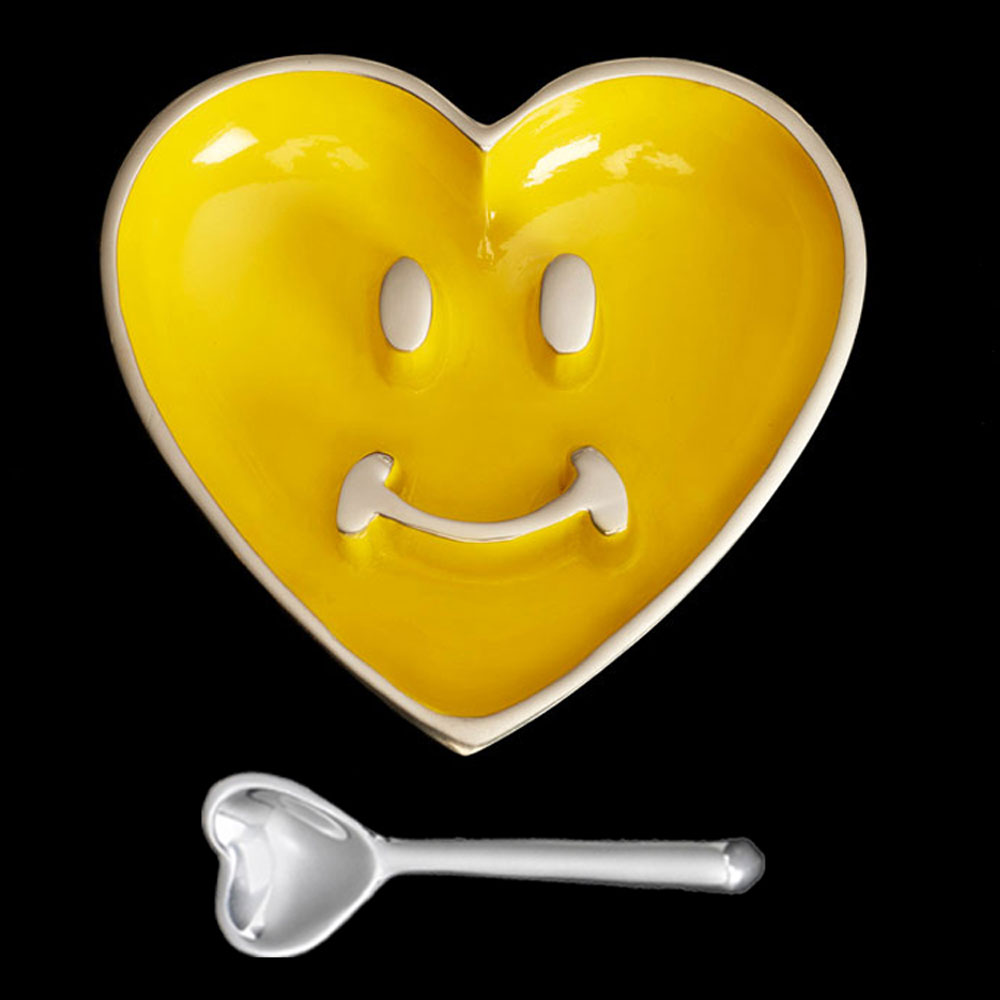 Pauli Smile Heart with Heart Spoon - Yellow