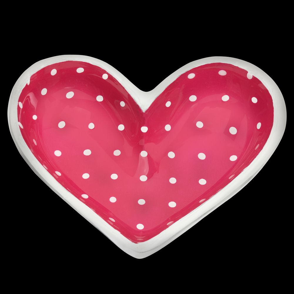 Tiny Pink Heart With White Dots