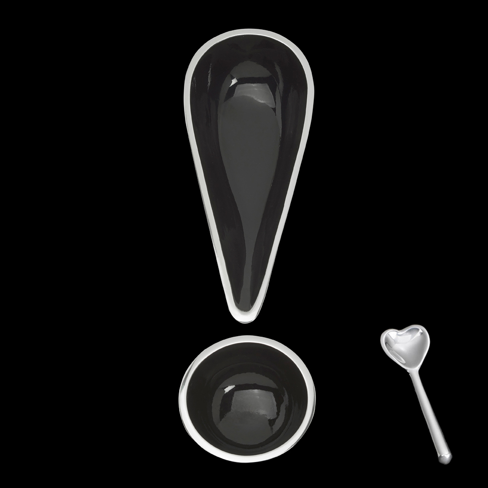 Yay Bowl Black with Heart Spoon