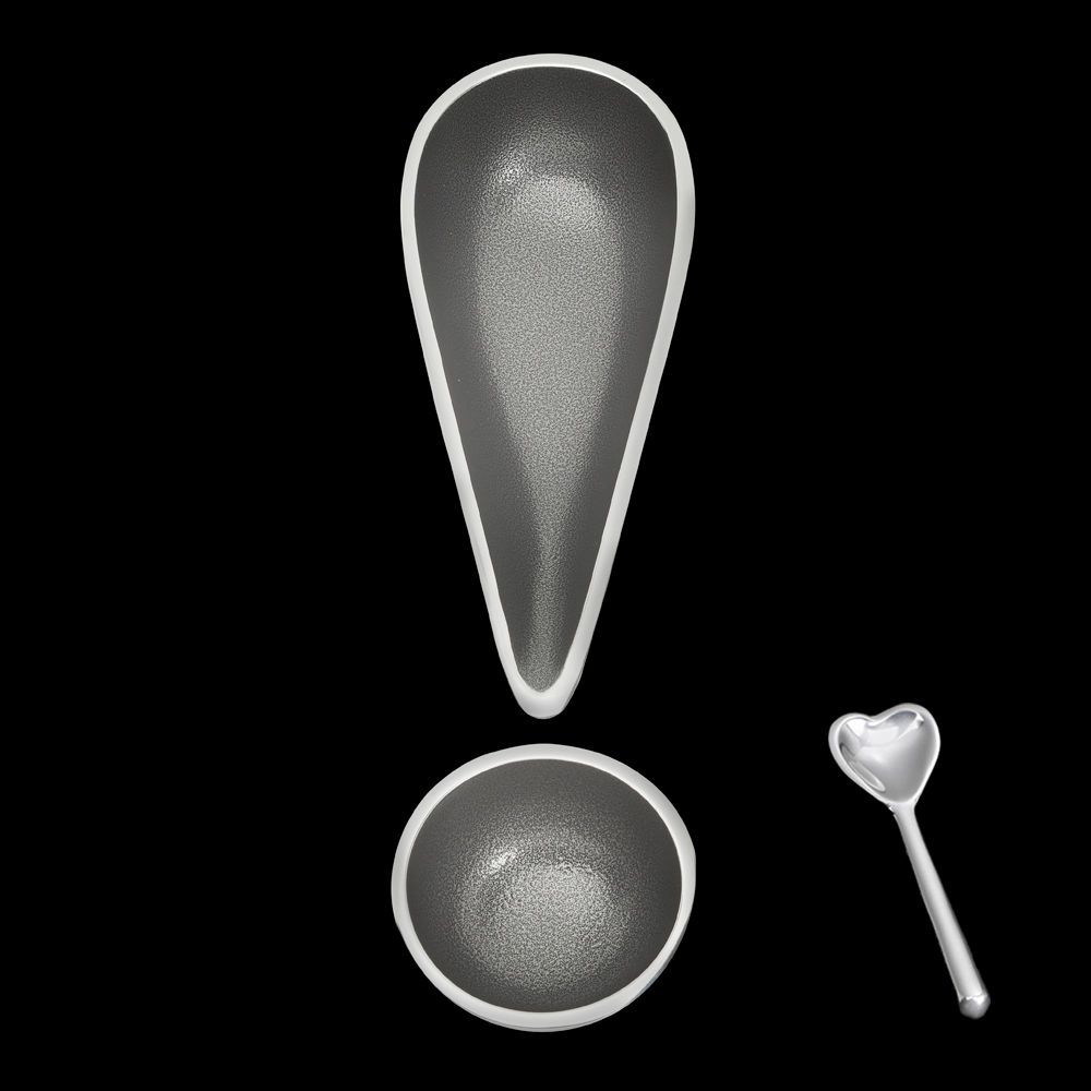 Yay Bowl Silver With Heart Spoon