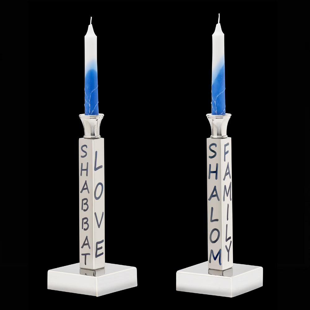 Peace, Love & Shabbat Candlesticks