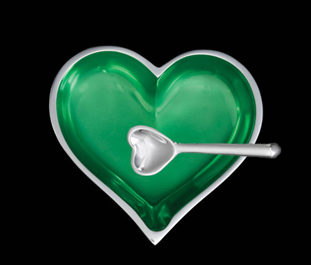 Happy May Emerald Green Birthstone Heart with Spoon