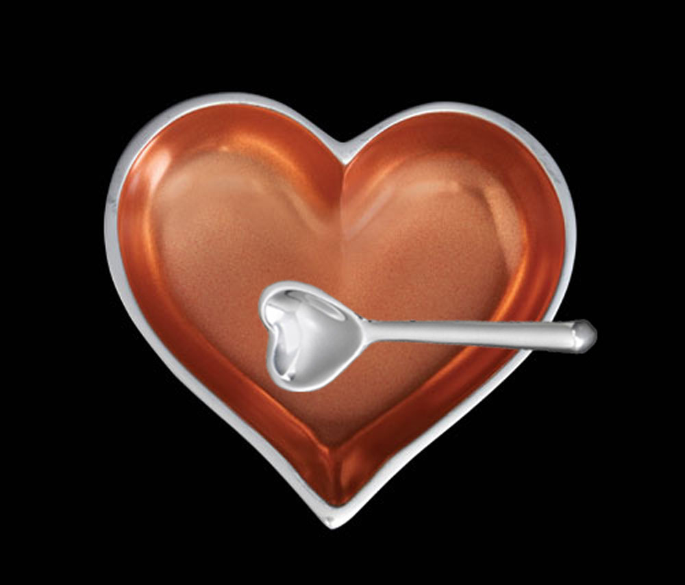 Happy November Orange Topaz Heart with Heart Spoon
